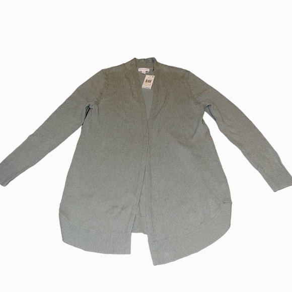 NEW Charter Club Women's Green Open Front Curved Hem Completer Cardigan Sweater - Picture 3 of 5